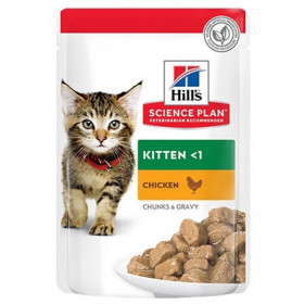 Hills Science Plan™ Kitten CHICKEN - Паучове с пиле за котенца до 12 месеца, 12 х 85гр 